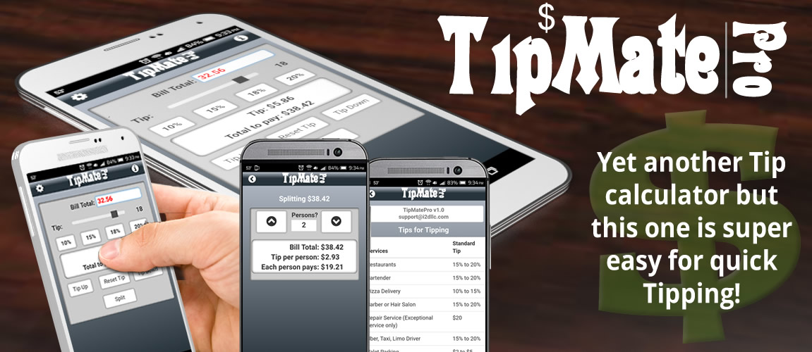 TipMate Tips App for Android and iPhone